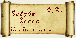 Veljko Kičić vizit kartica